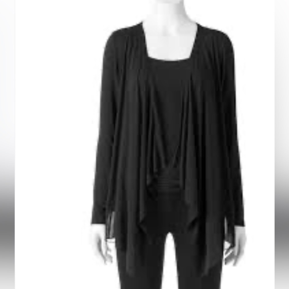 Design History Black Draped Open-Front Cardigan